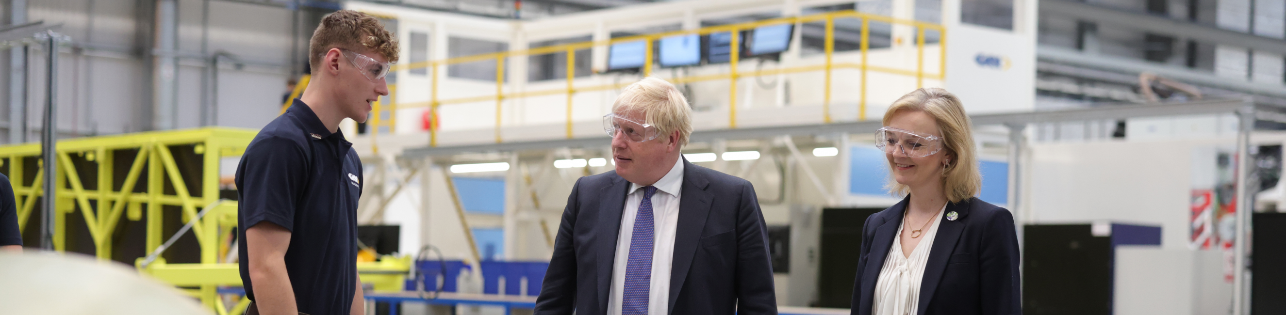 boris johnson pm visits gkn areospace weston college