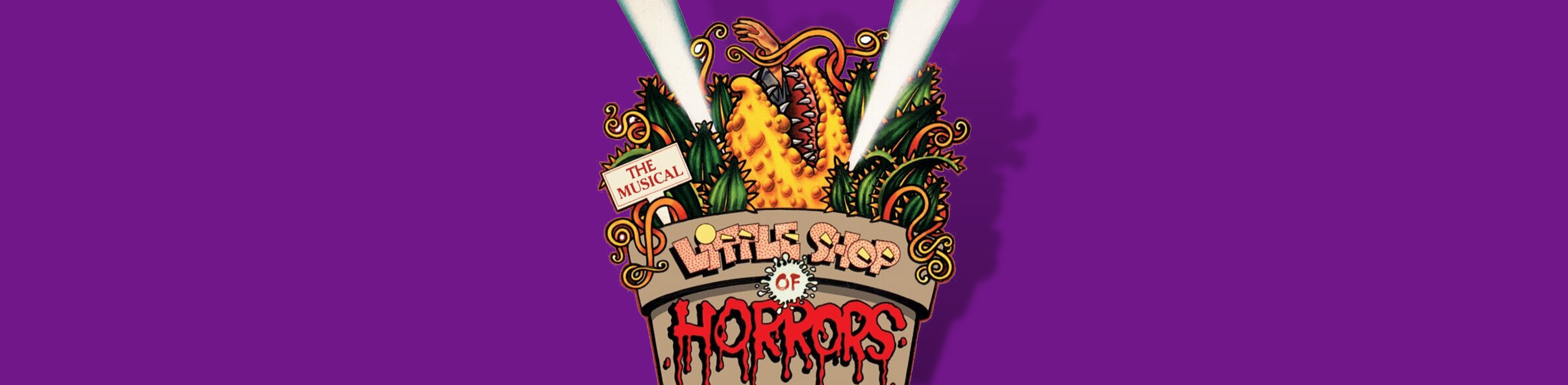 little shop of horrors poster with man eating plant