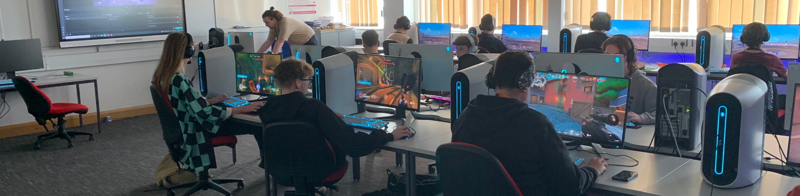 Group of Esports learners on their computers