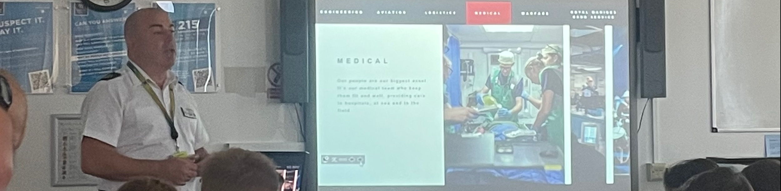 Ben from Royal Navy delivering a guest talk