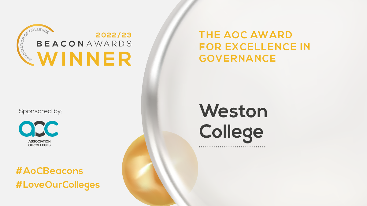 AoC Beacon Award Winners - AoC Award for Excellence in Governance, Weston College