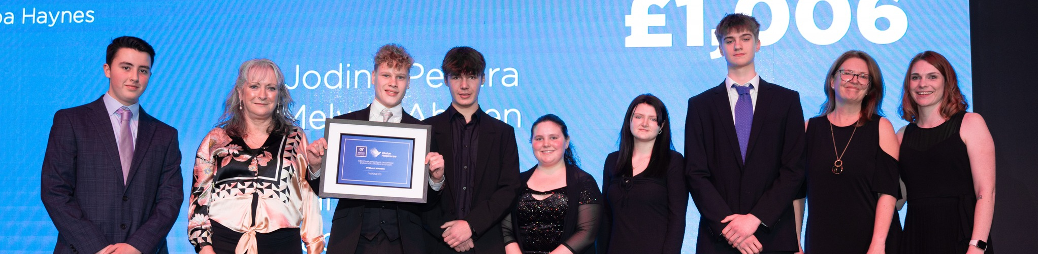 Winning group getting award