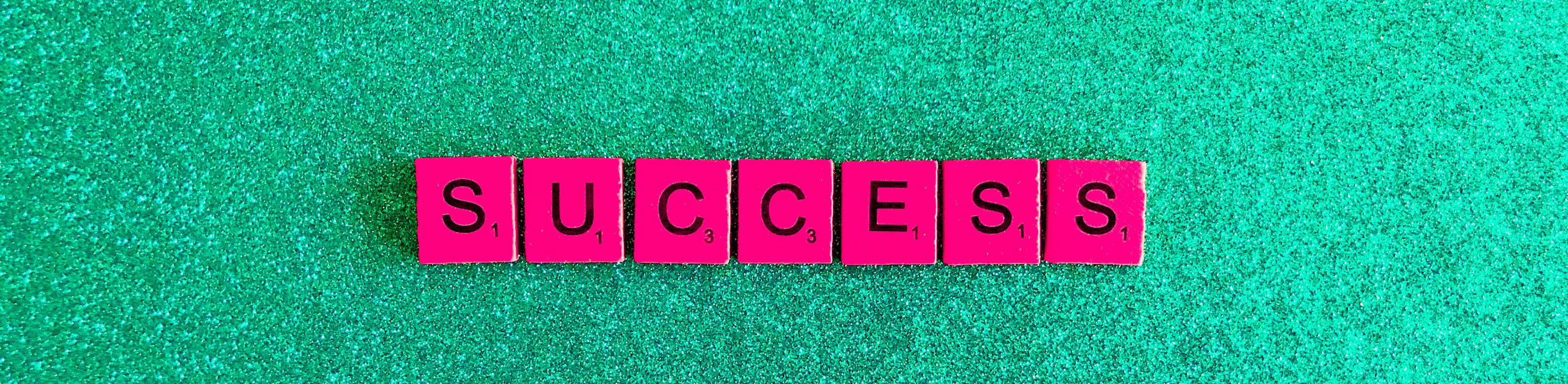 Success spelt out on scrabble pieces
