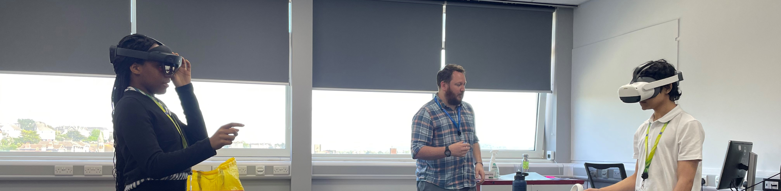 Chimdiya and Erick enjoying their VR experience