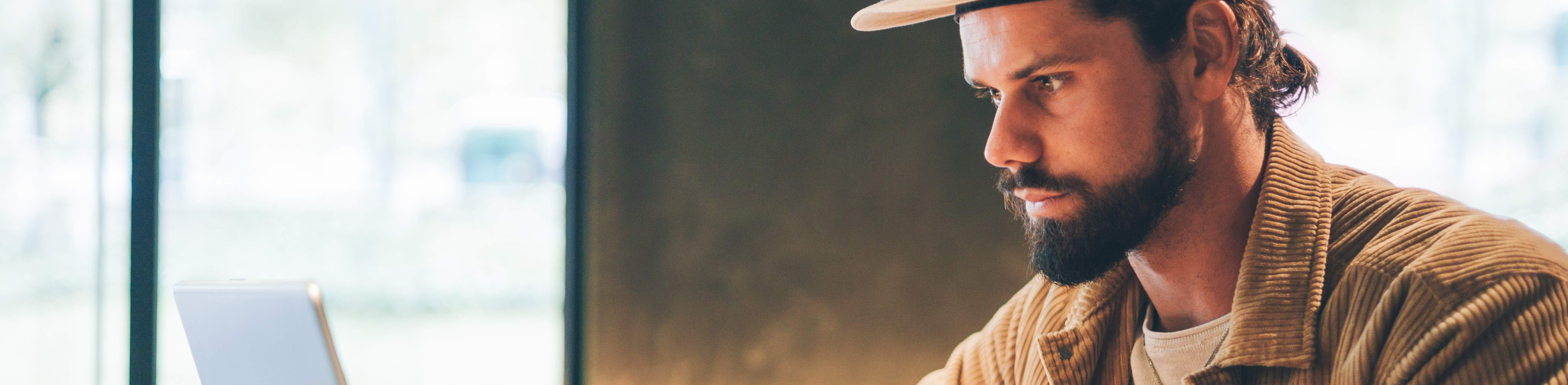 Man working on his laptop