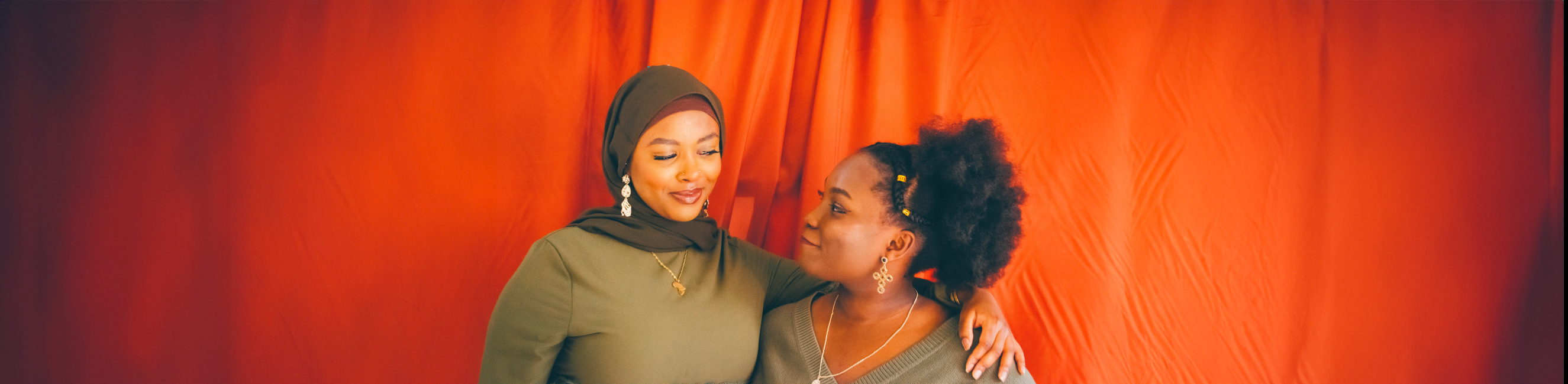 two ladies looking at each other