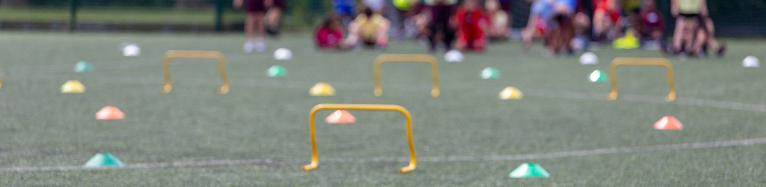 Sports pitch with students