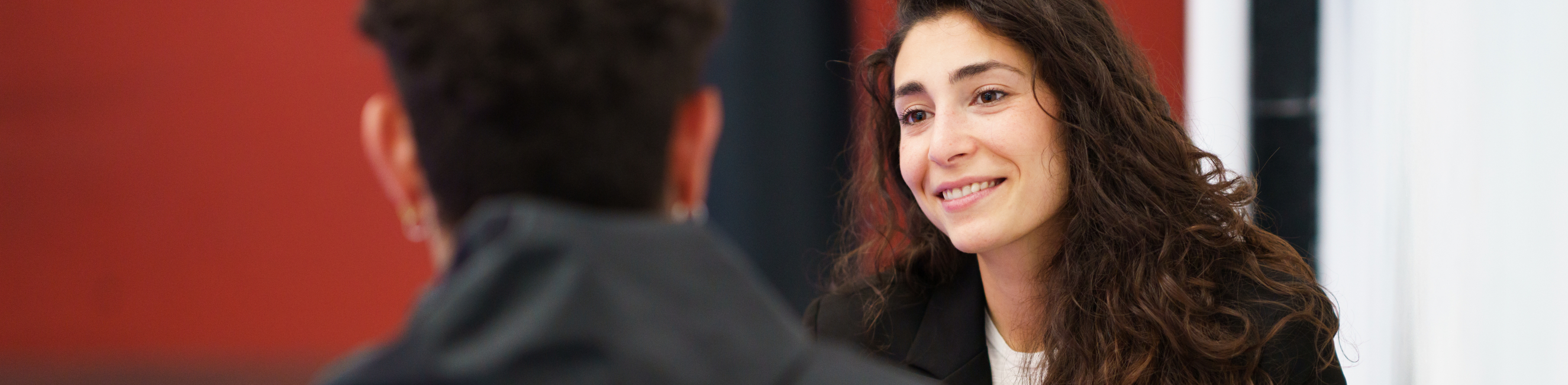 Careers advisor speaking to student