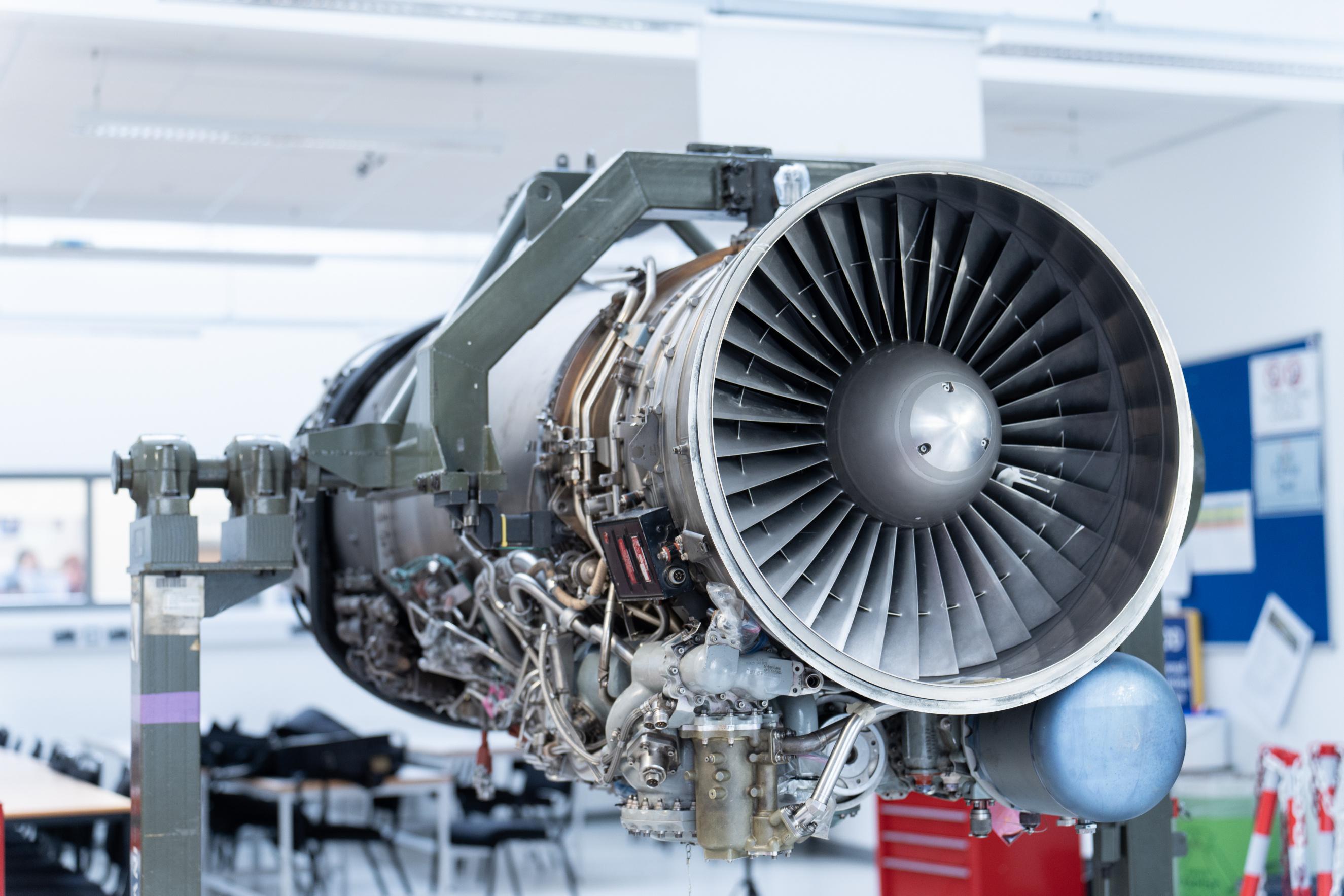 Picture of an airplane engine located at our south west skills campus.