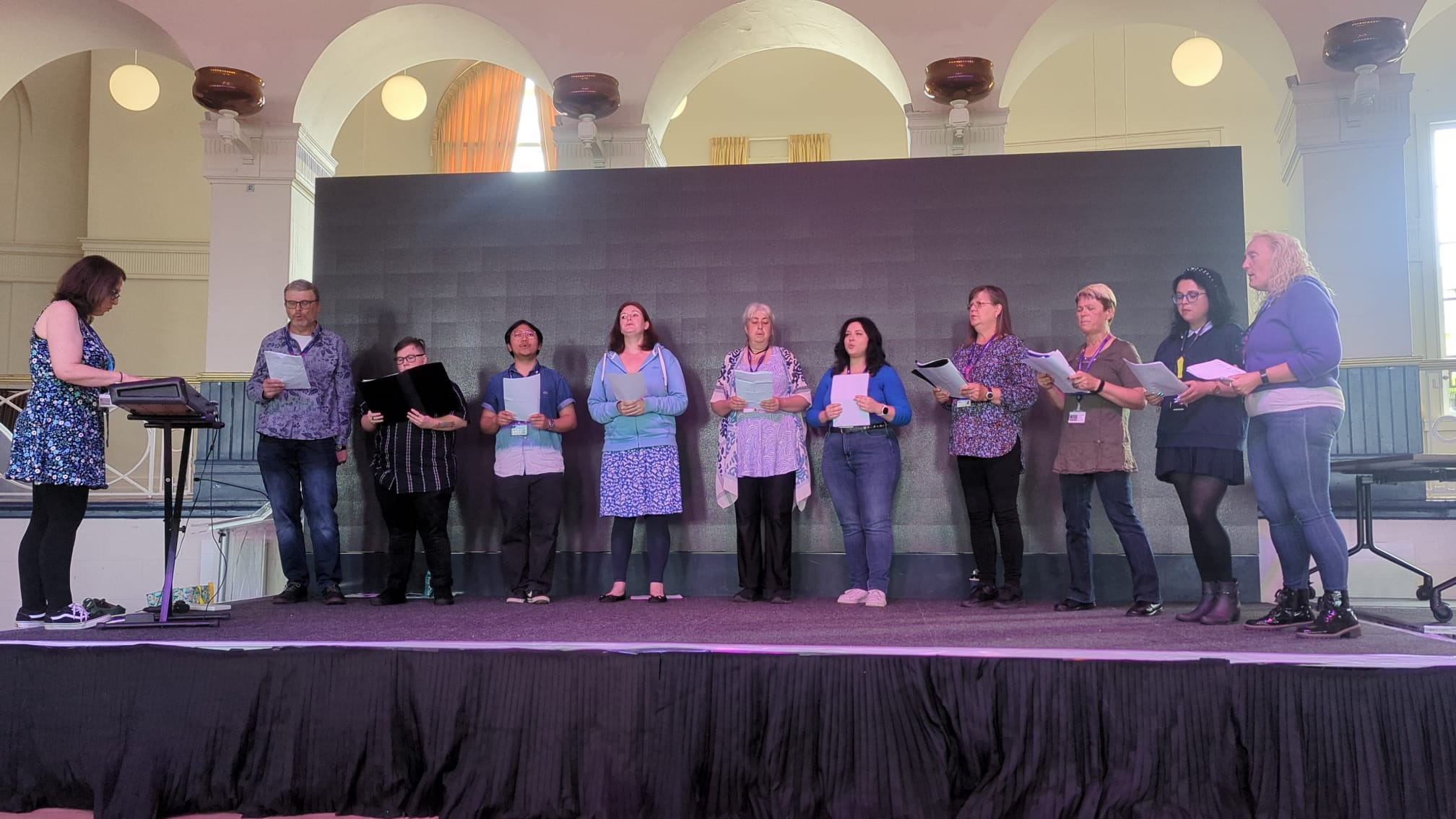 Community Choir Singing on Stage