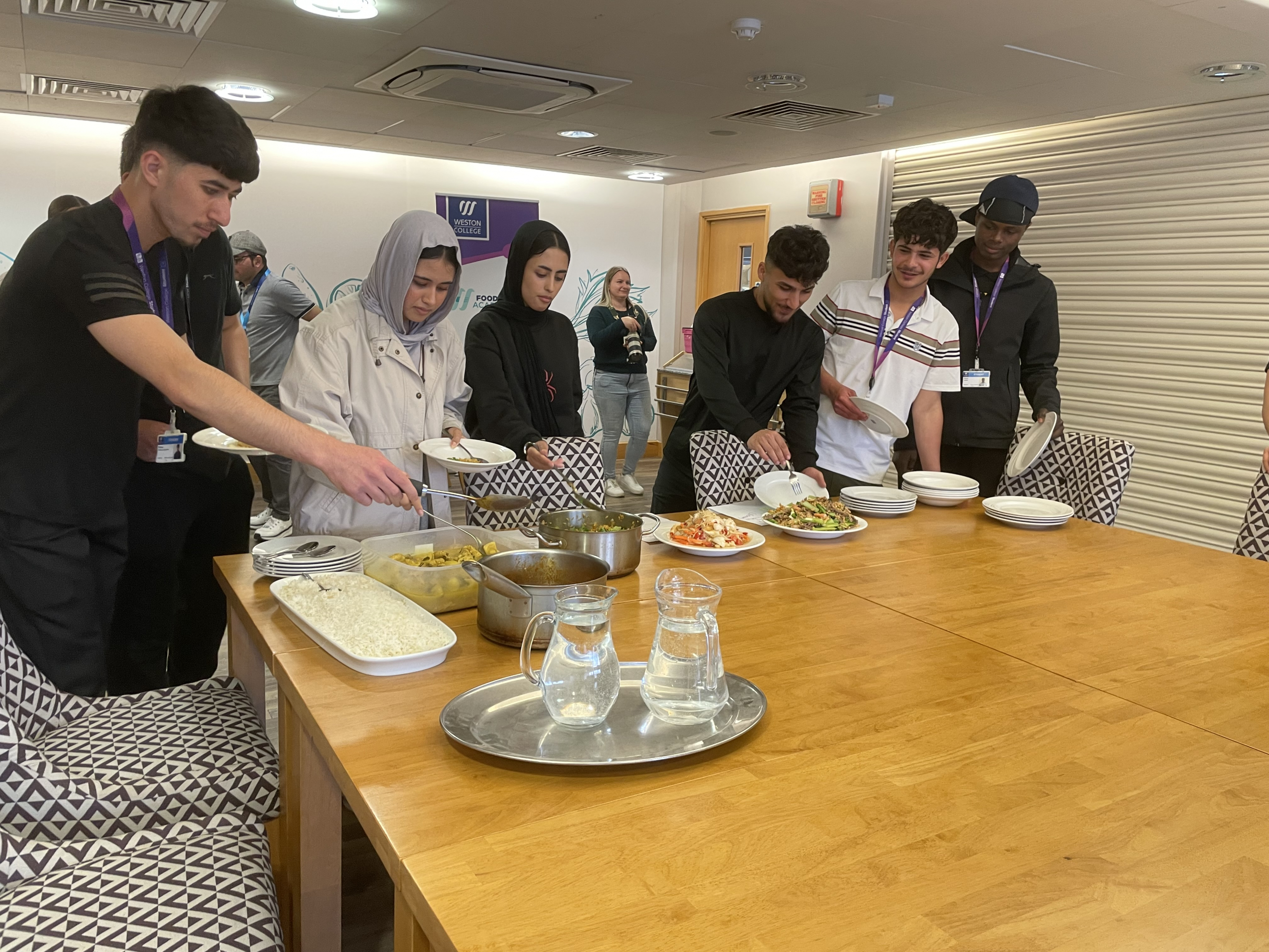 Learners trying their cooked food