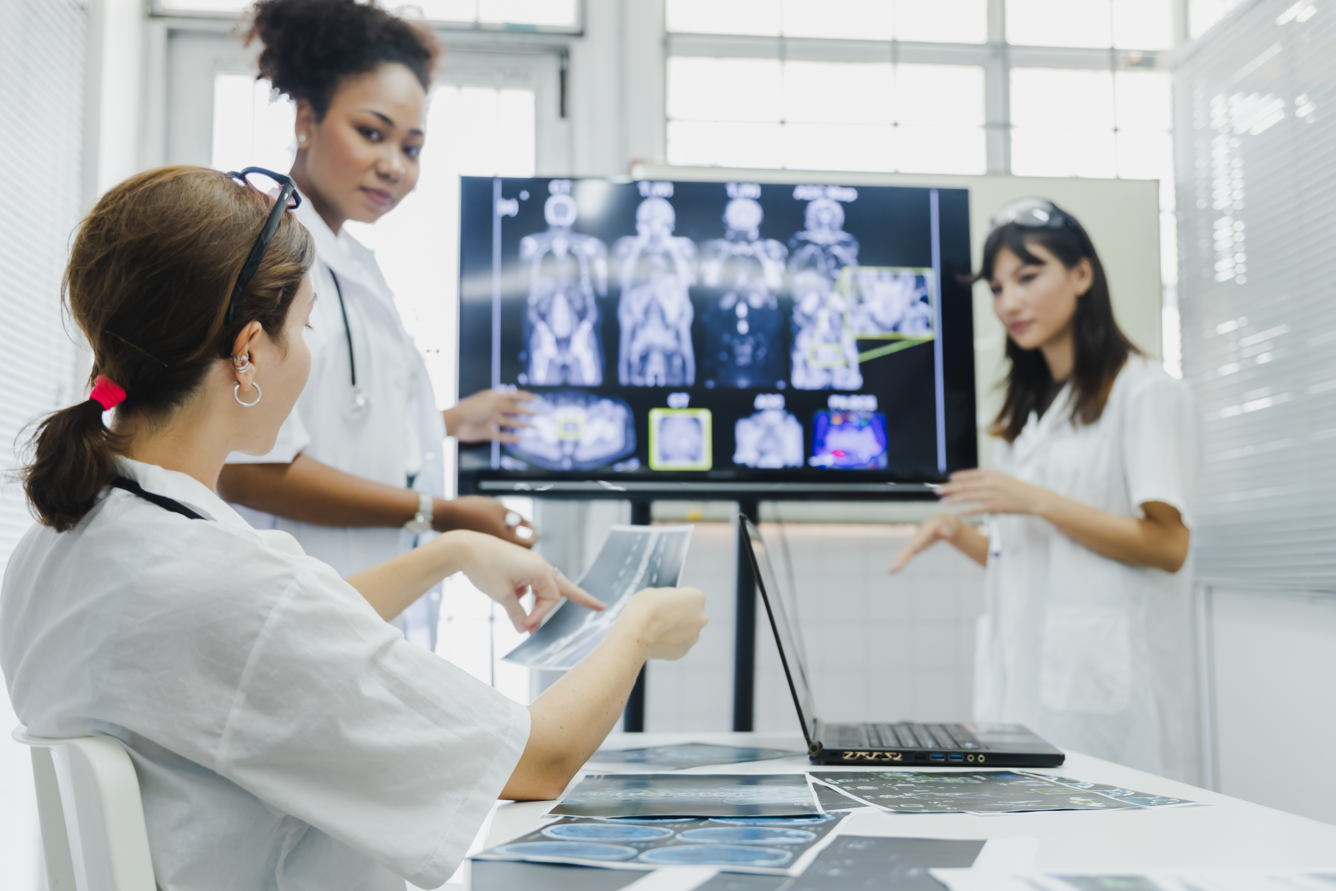 Women working in healthcare technology