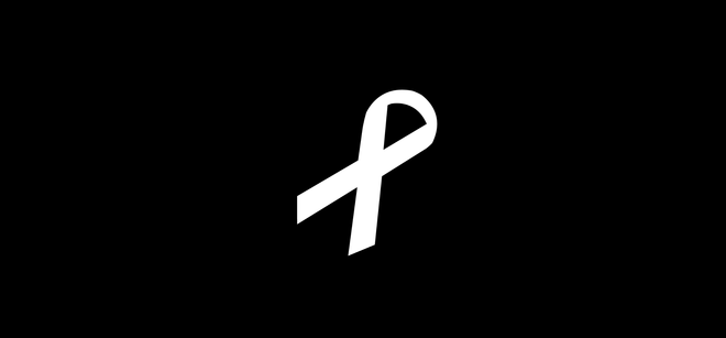 White Ribbon on a black background