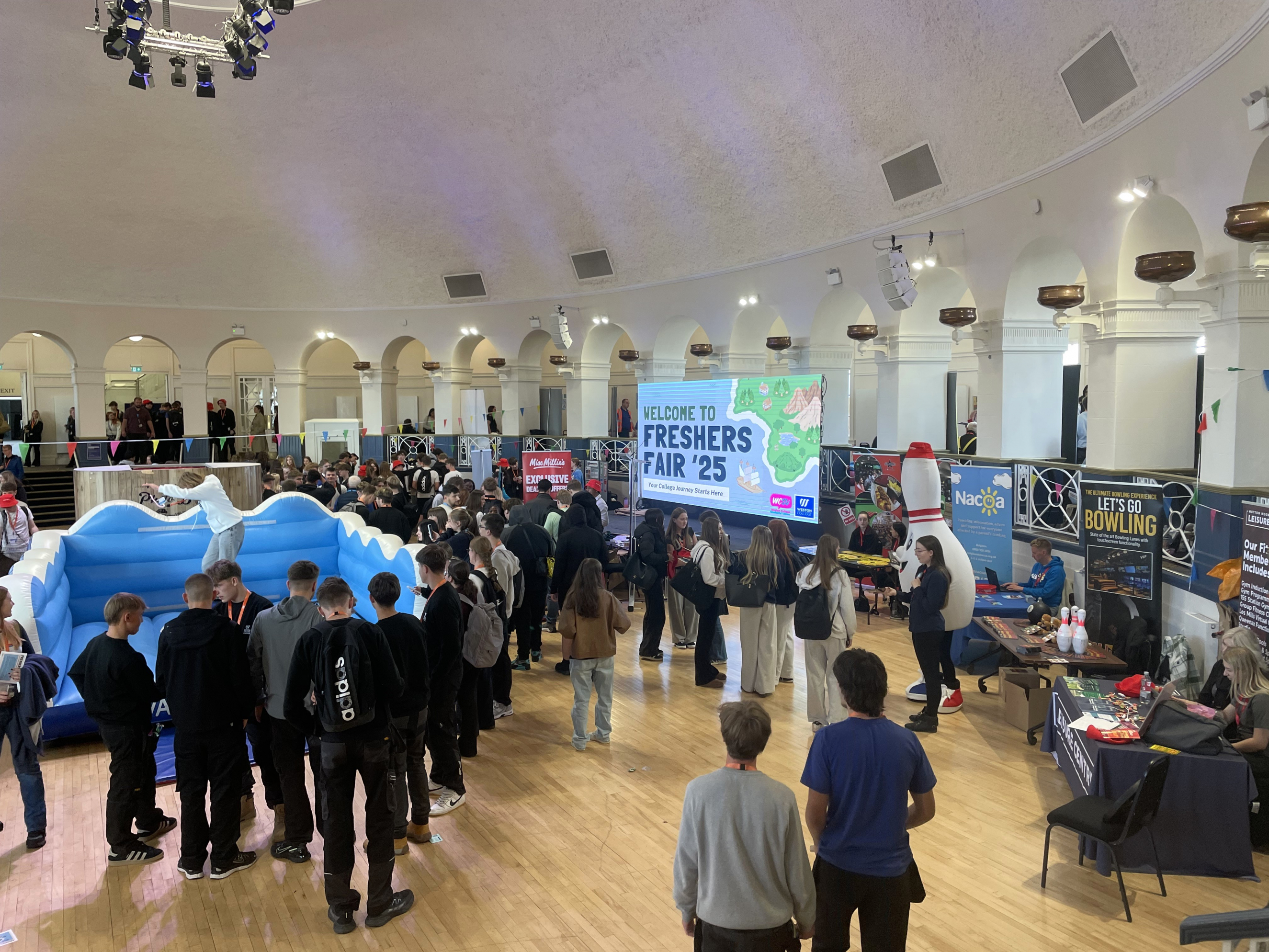 Freshers Fayre taking place in the Winter Gardens