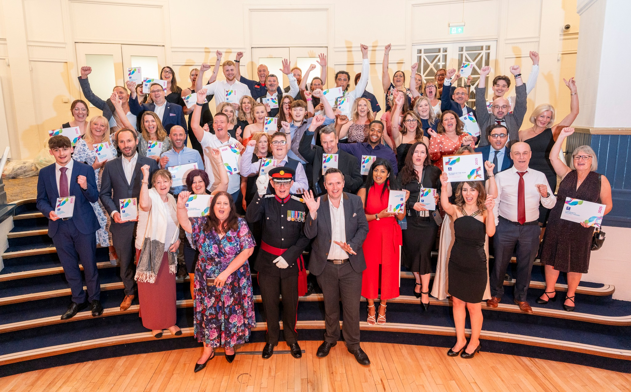 Business Award Winners on Stairs