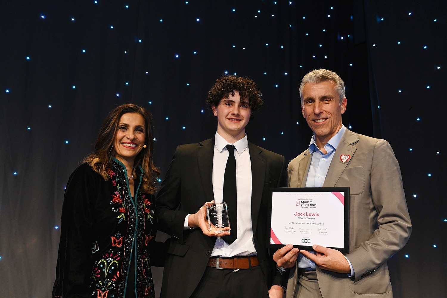 Jack collecting his award