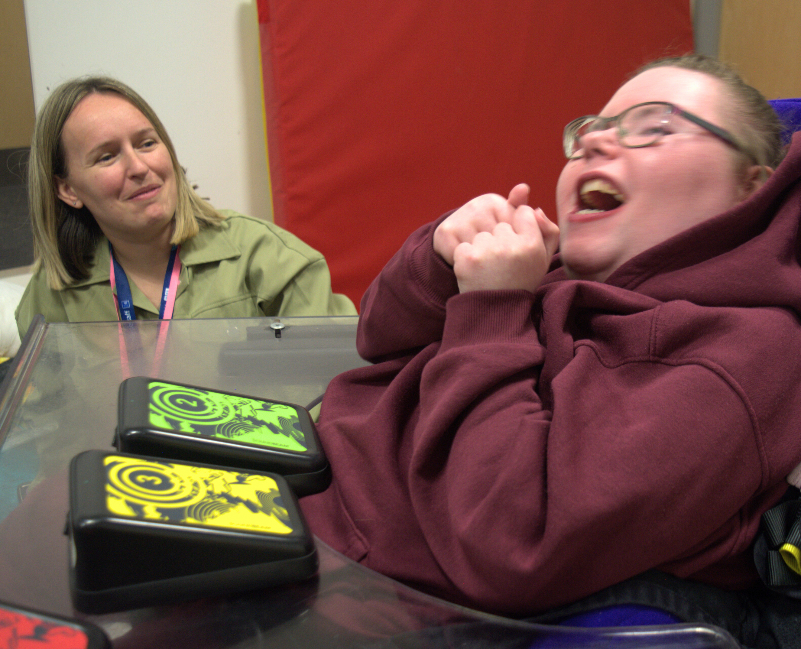 Millie smiling during her lesson