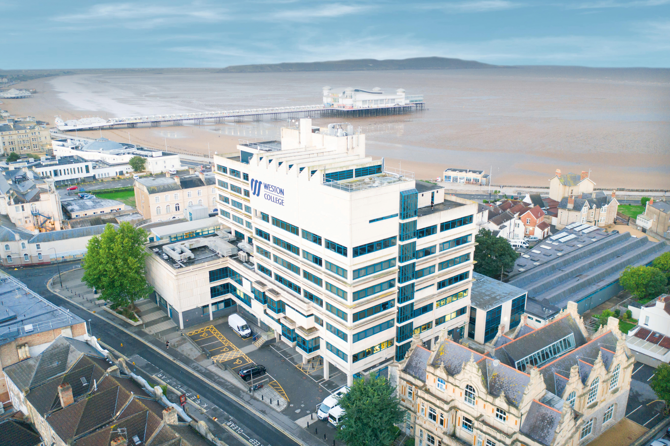 drone photo of knightstone campus in weston-super-mare
