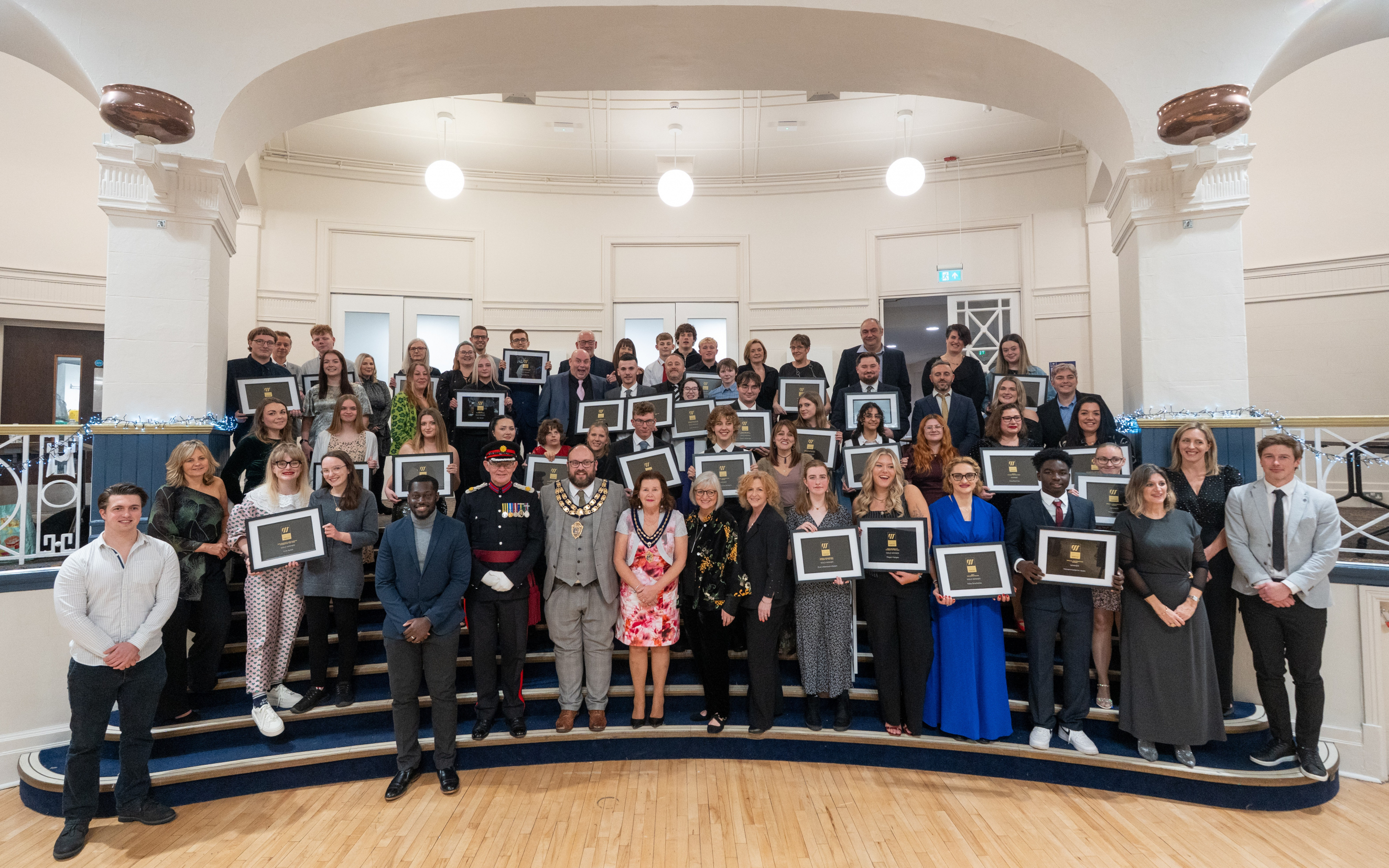Learners stood together with their awards at Celebration of Success