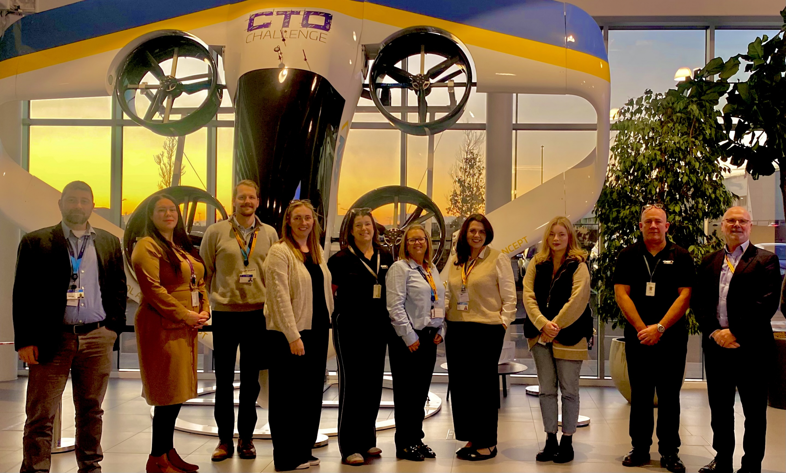 members of staff at Weston college and GKN stood at GKN aerospace bristol