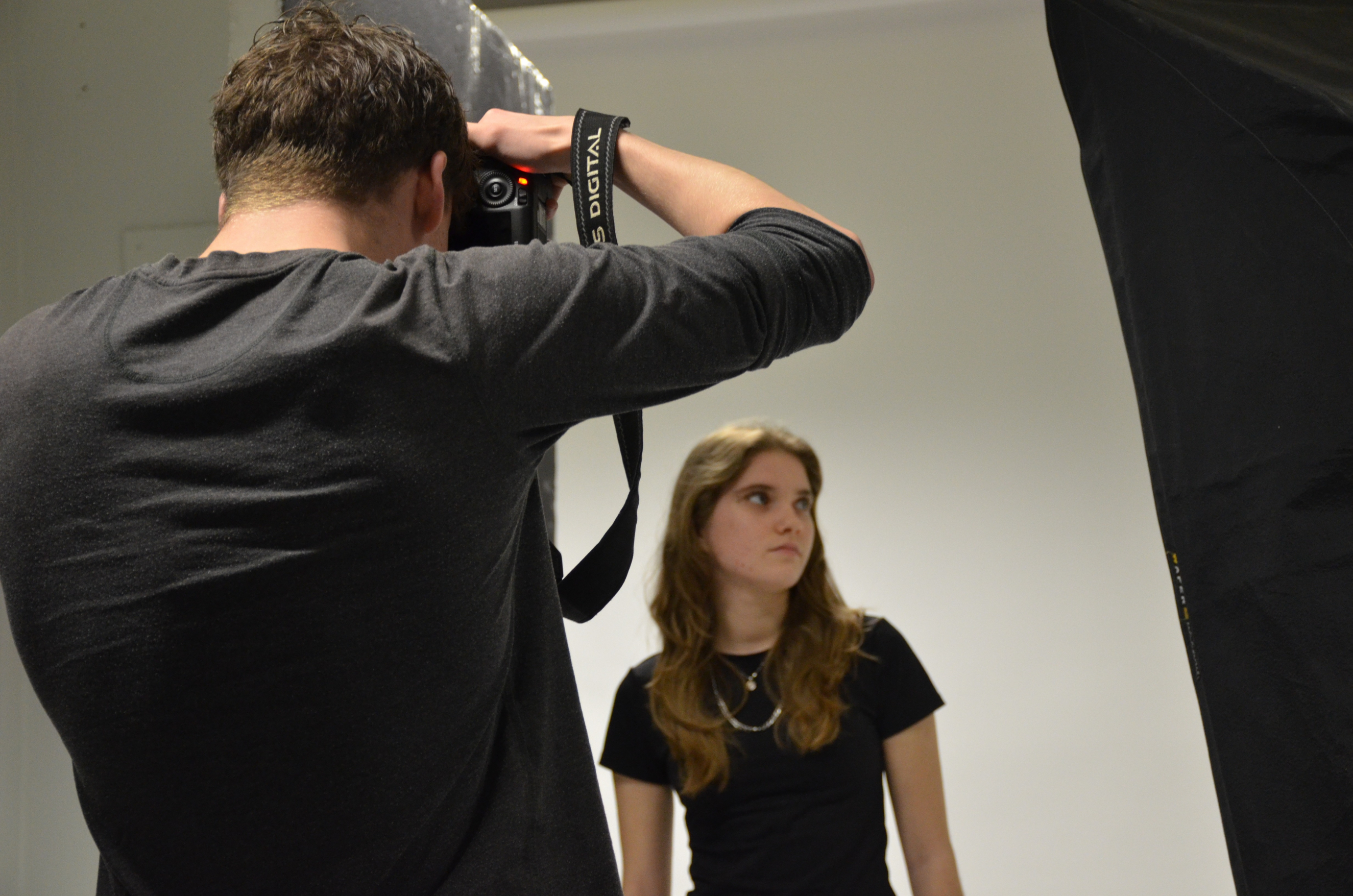 Students taking part in a photoshoot