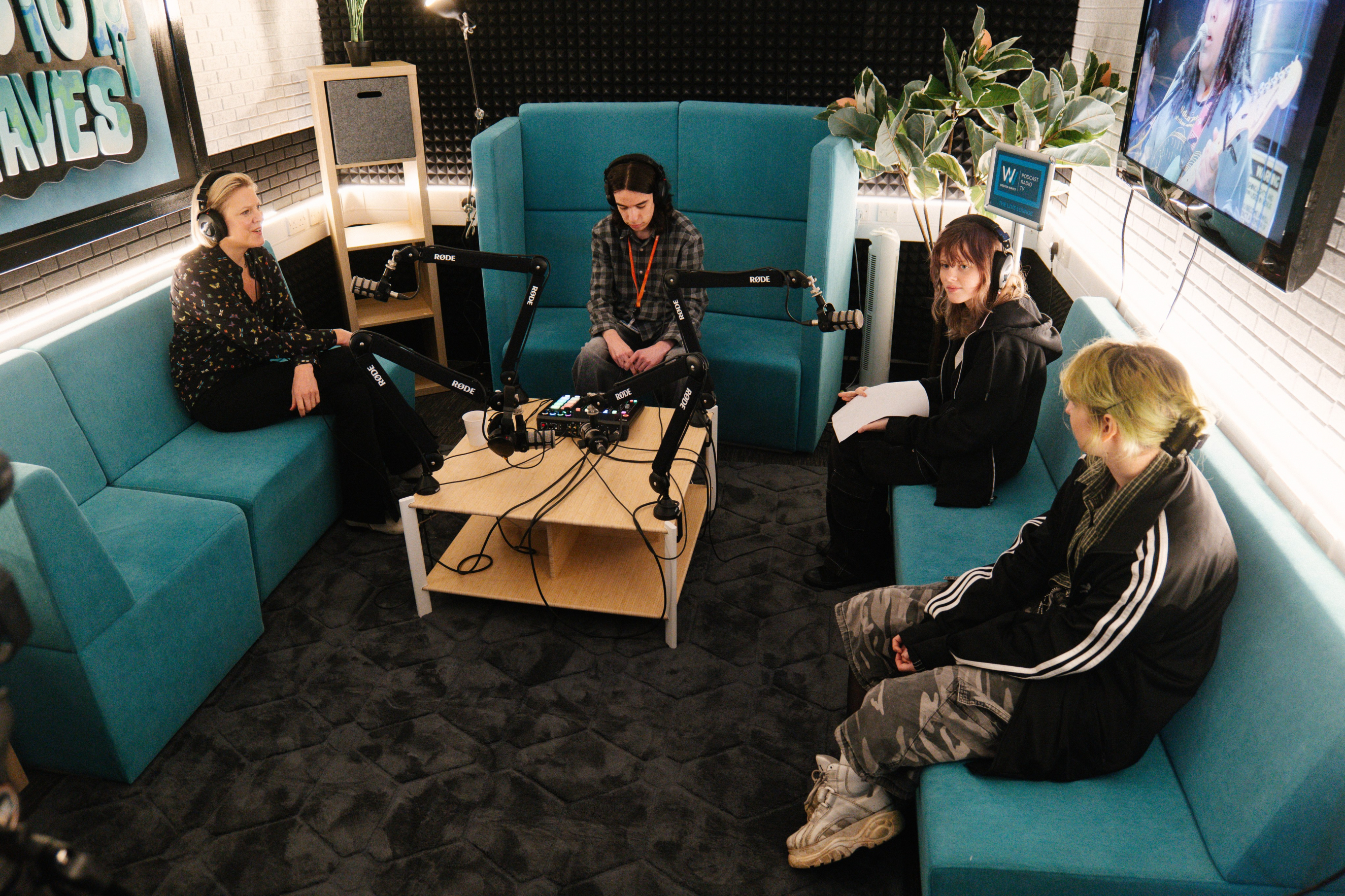 Sophie Long in Weston College Podcast Suite