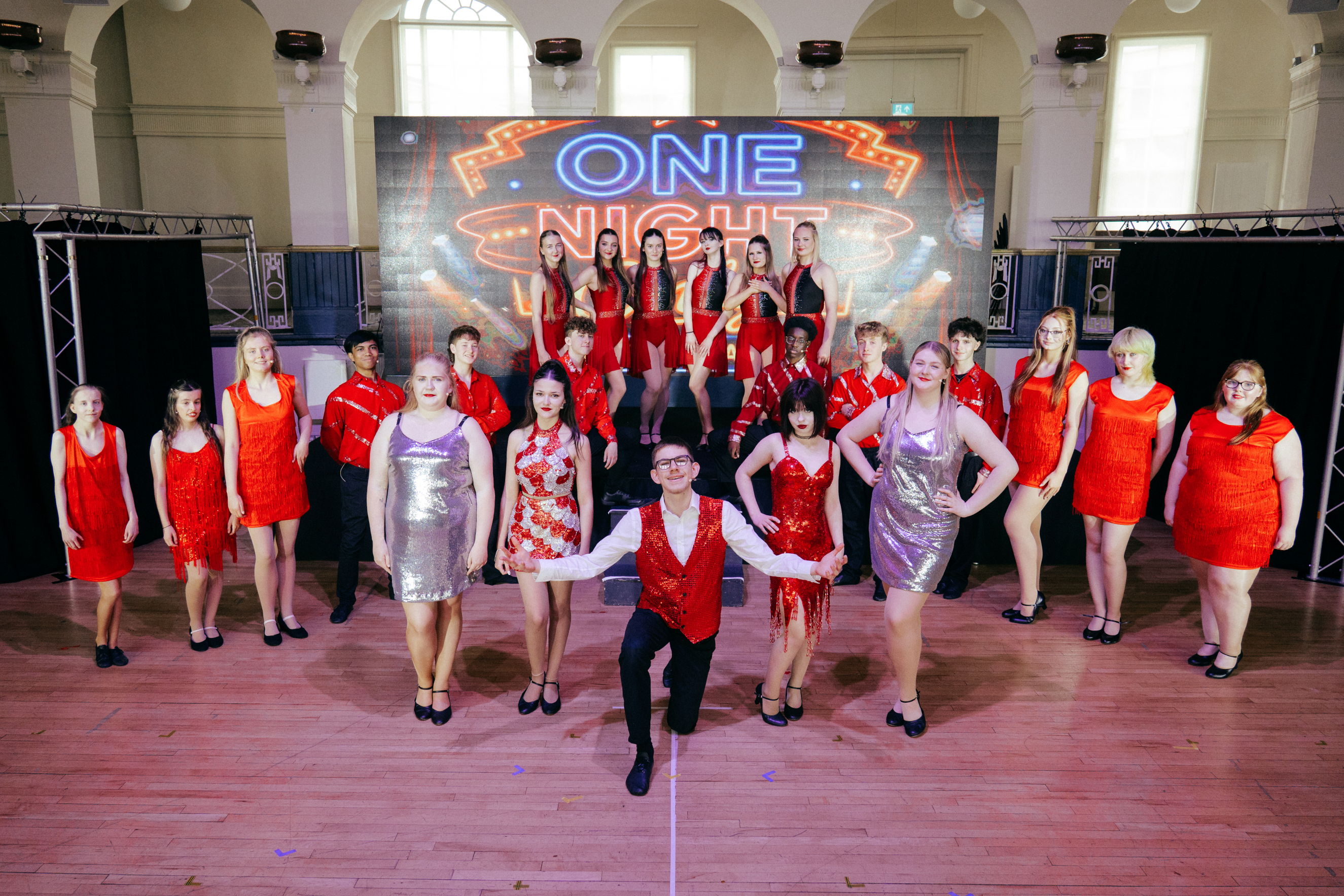 Students posed in the final One Night Only performance