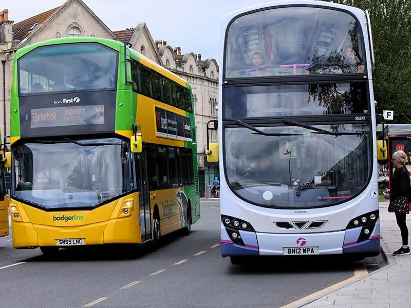 Busses on the road