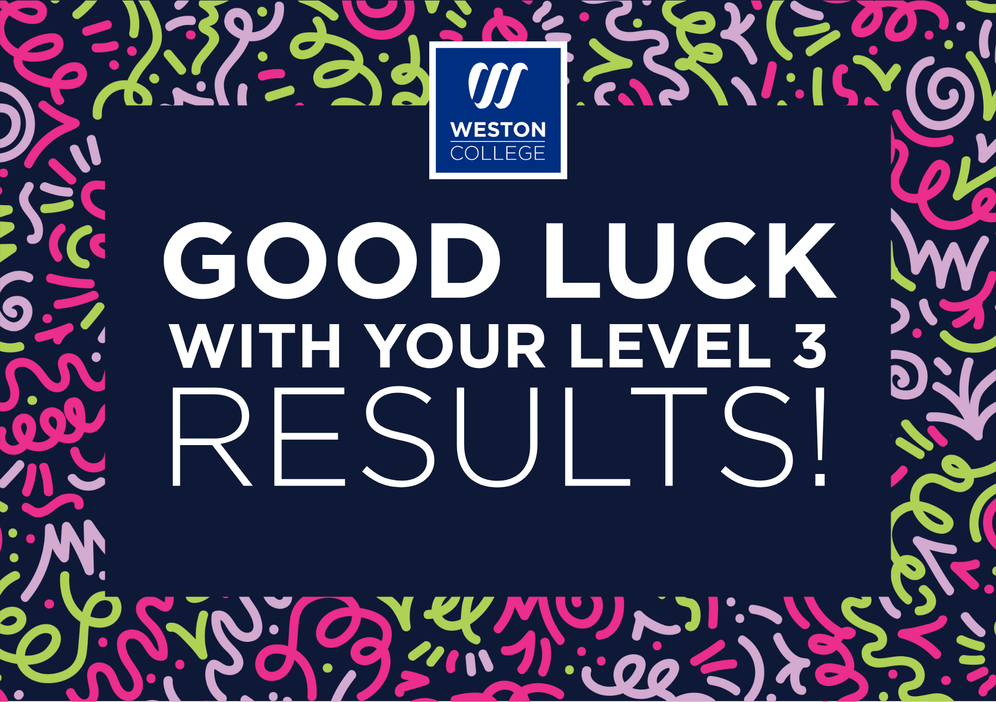 Good Luck Level 3 Results Day Graphic