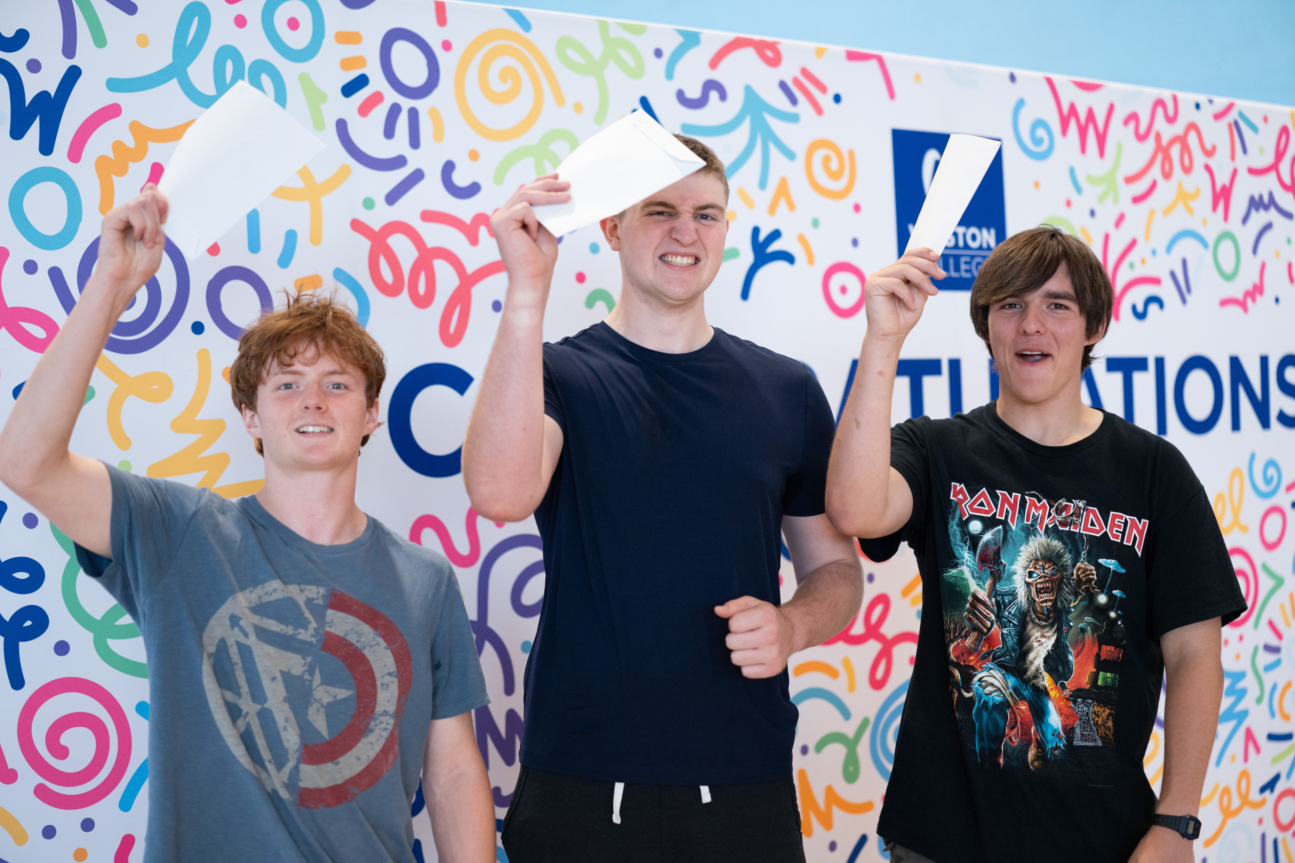 Group of students collecting results