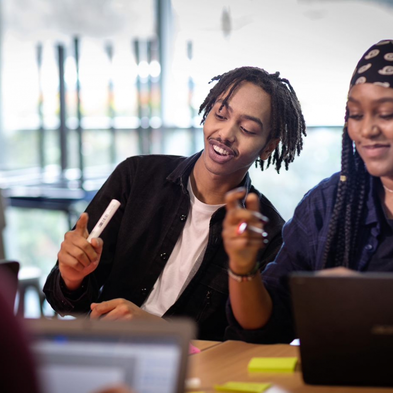 Microsoft students laughing