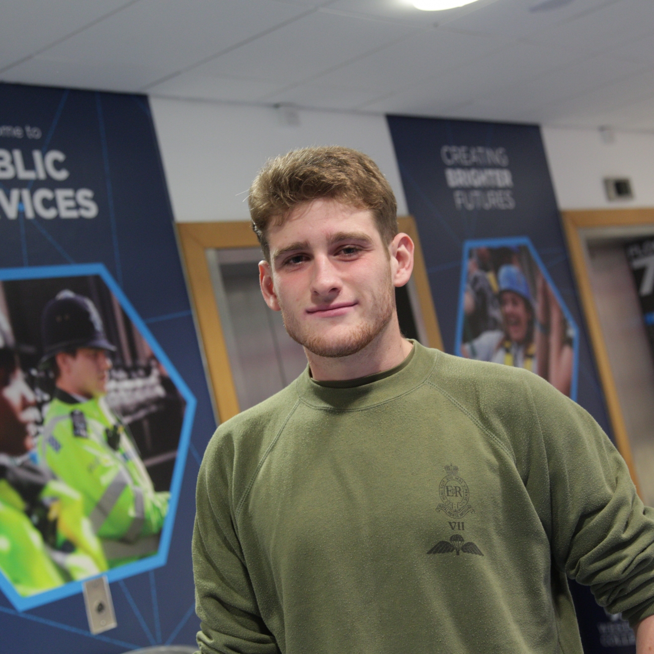 student looking into camera