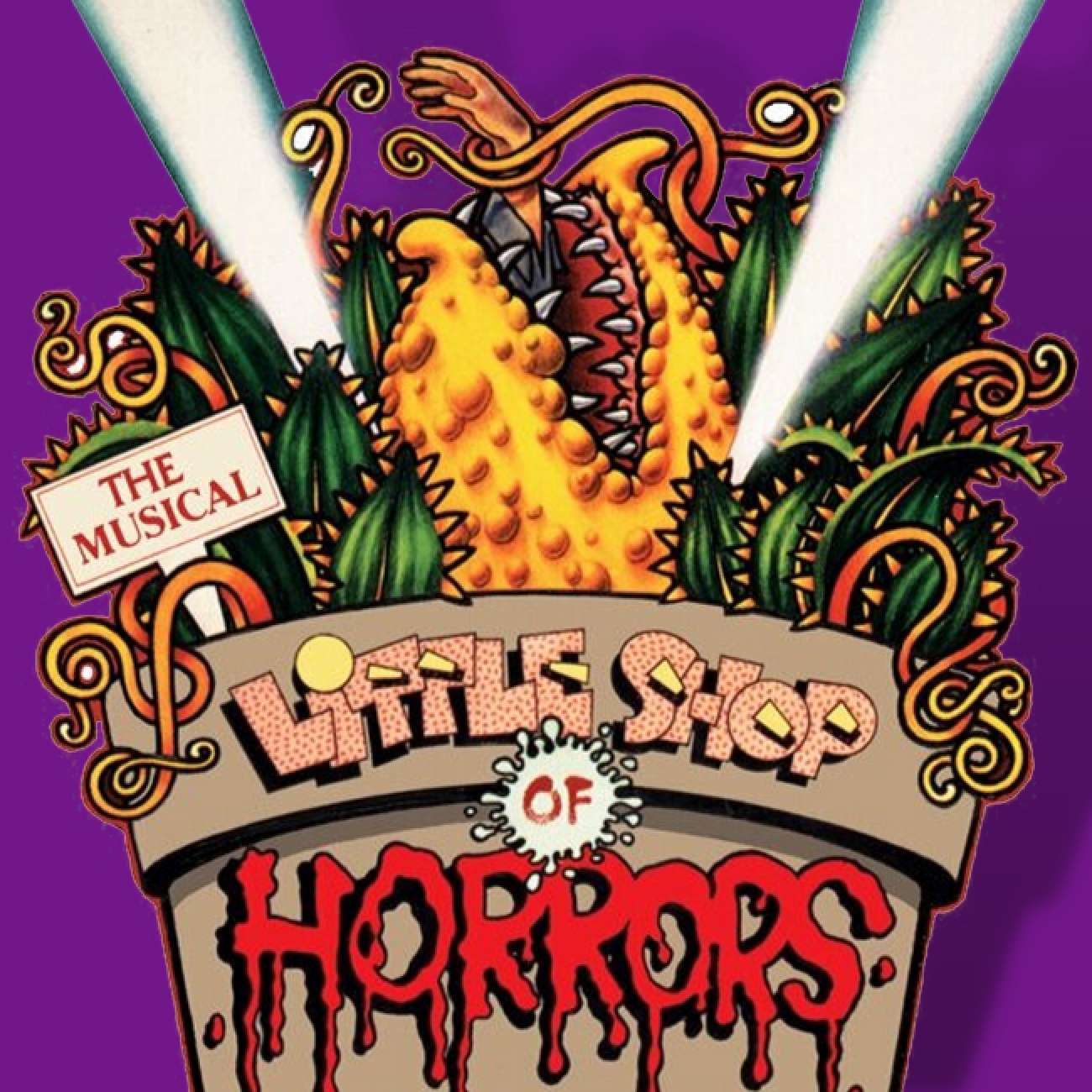 little shop of horrors poster with man eating plant