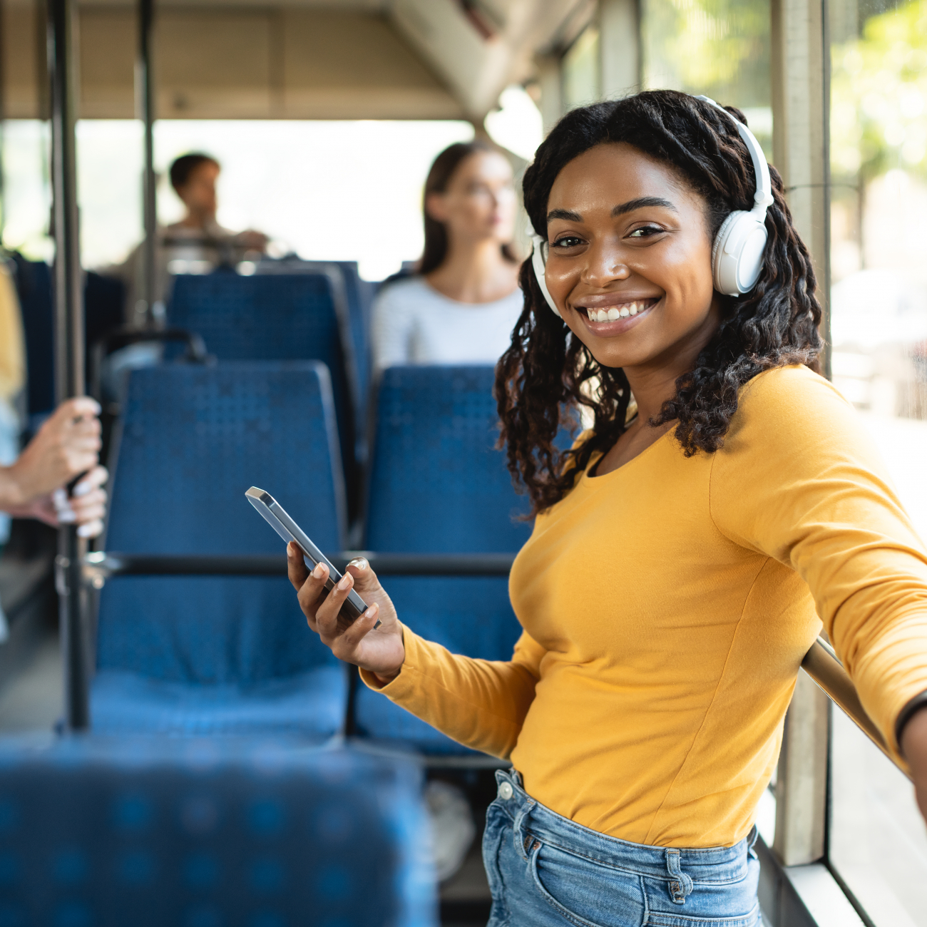 College Student on a bus