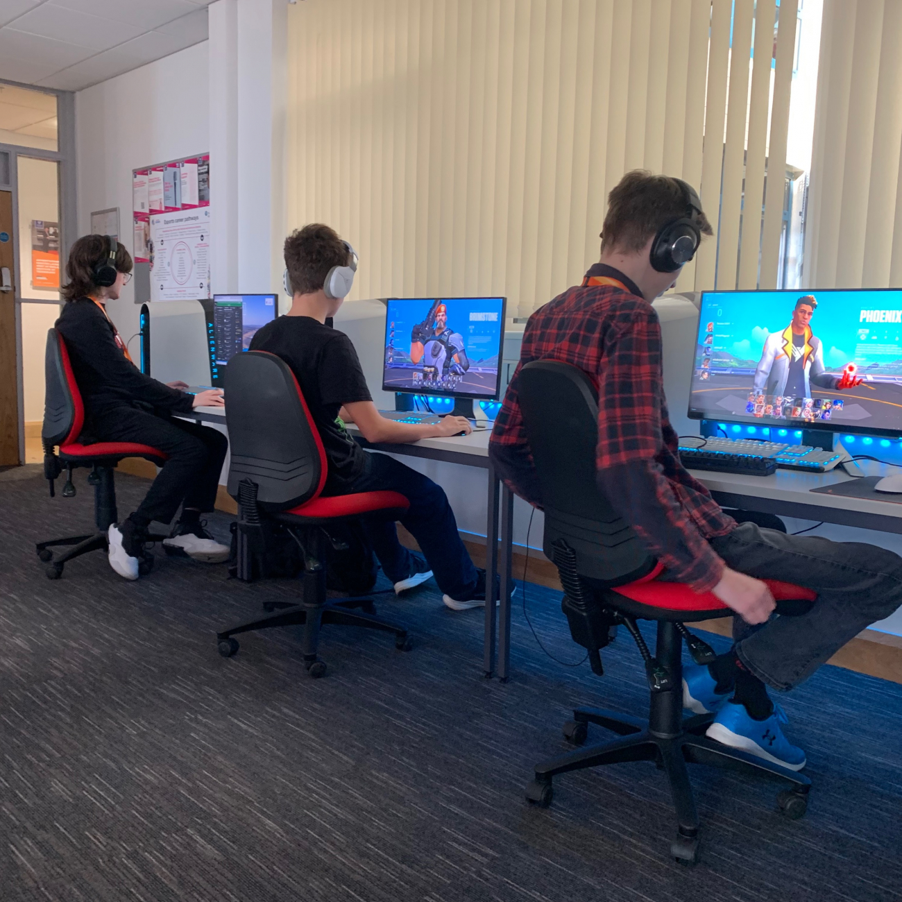 Group of Esports learners on their computers