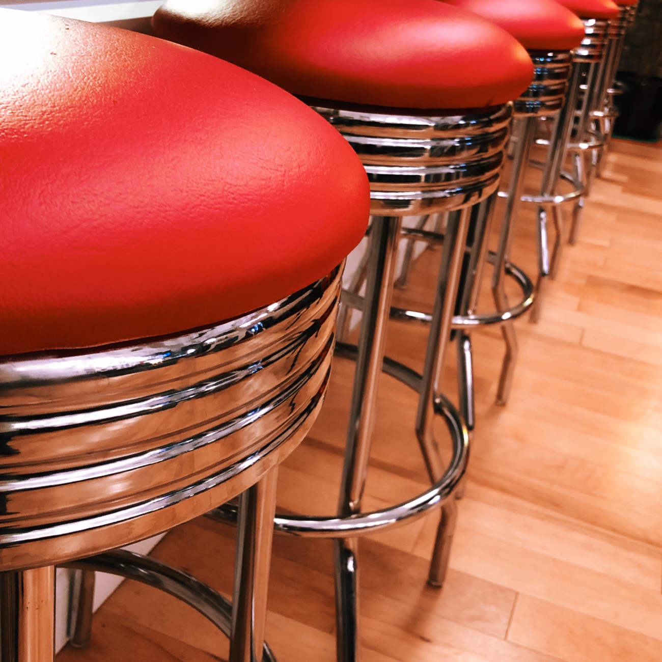 Red diner stools