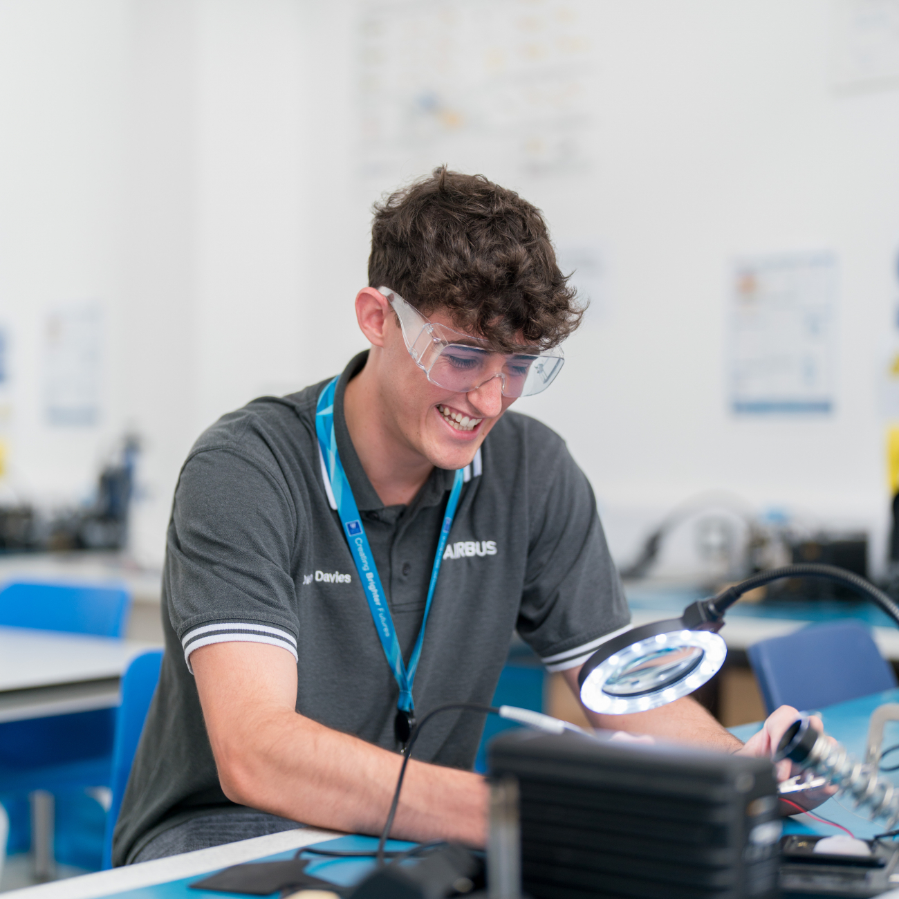 Owen working on engineering tasks