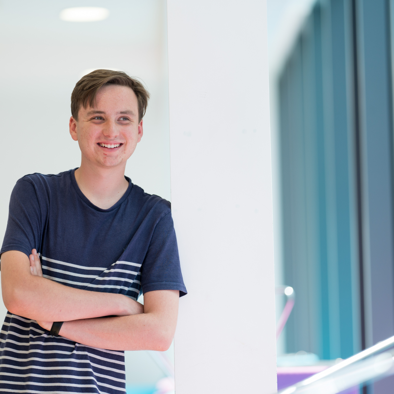 Student smiling at camera