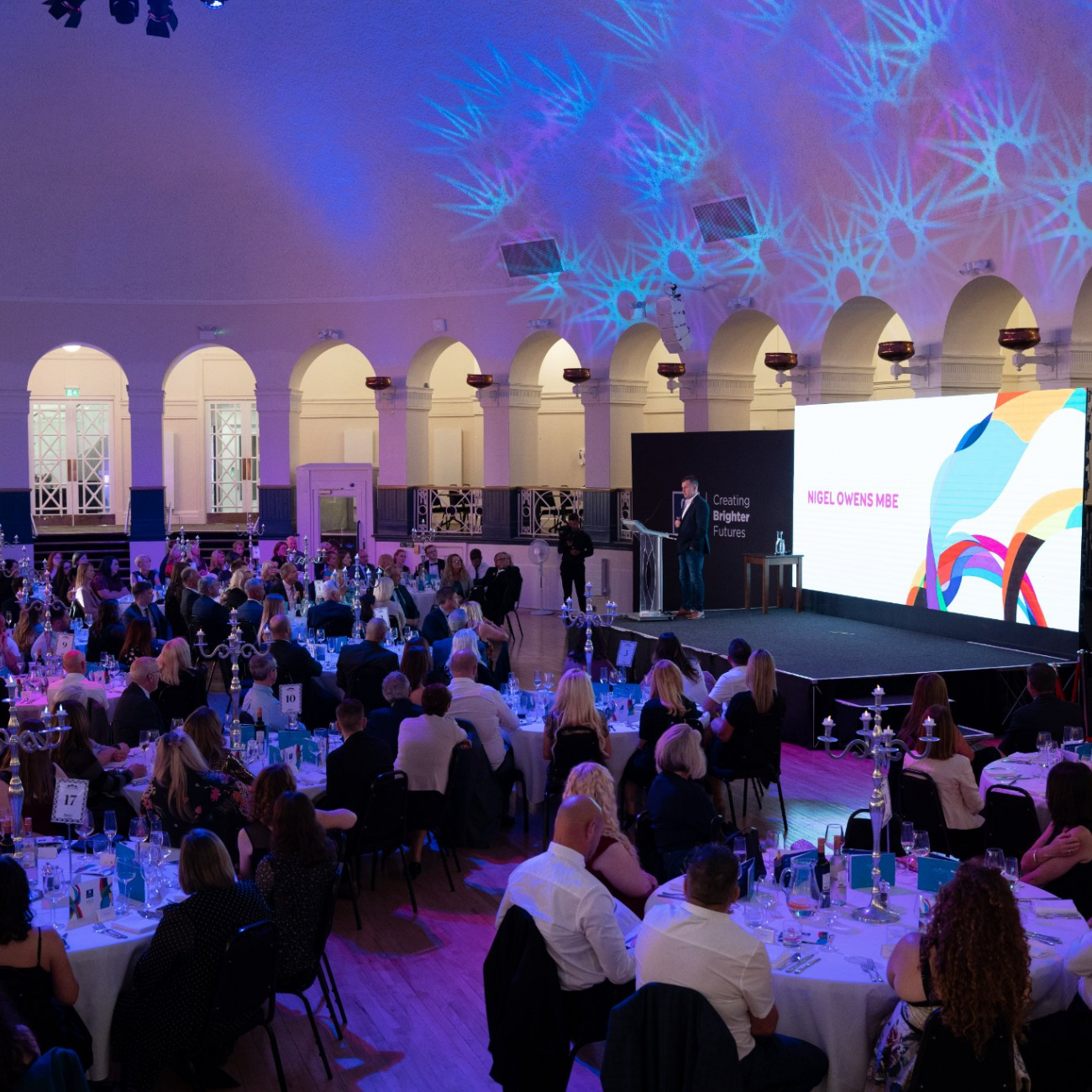 Guests sat at tables in Winter Gardens Ballroom for Business Awards 2022