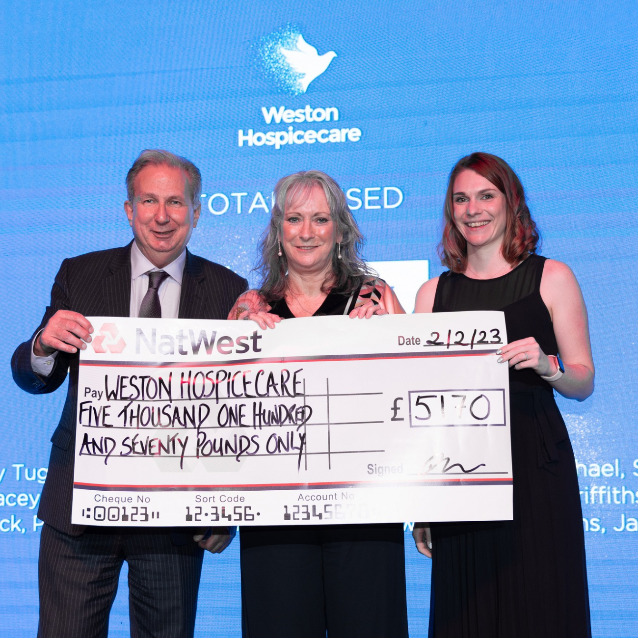 Weston Hospicecare accepting cheque 