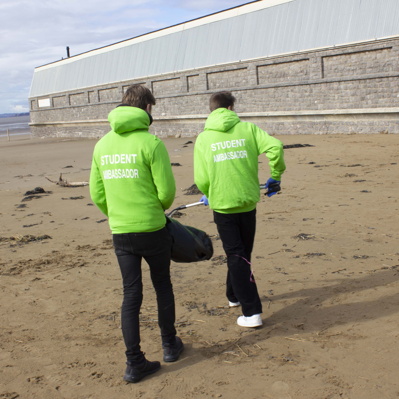 Student Ambassadors on beach clean