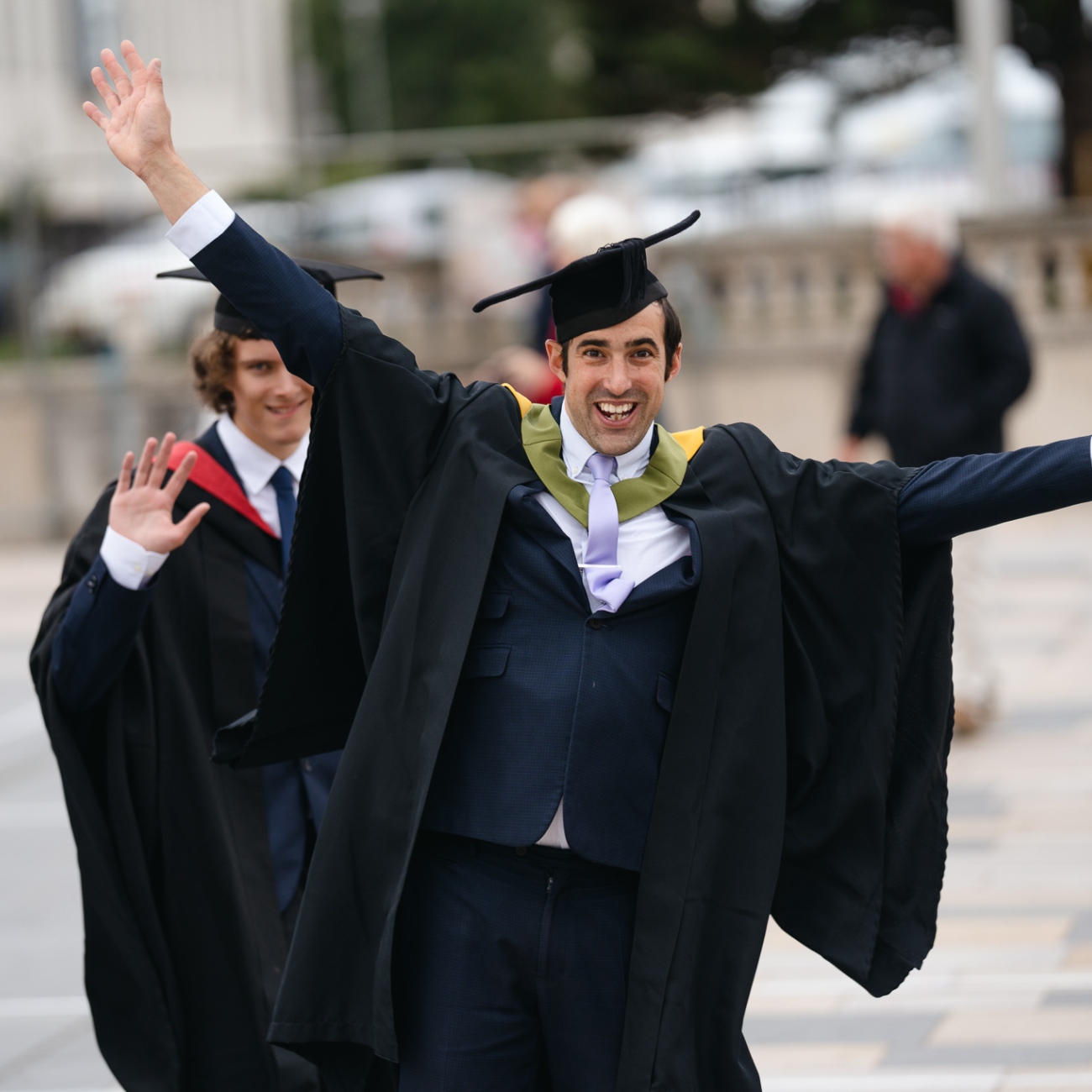 graduate celebrating at university centre weston