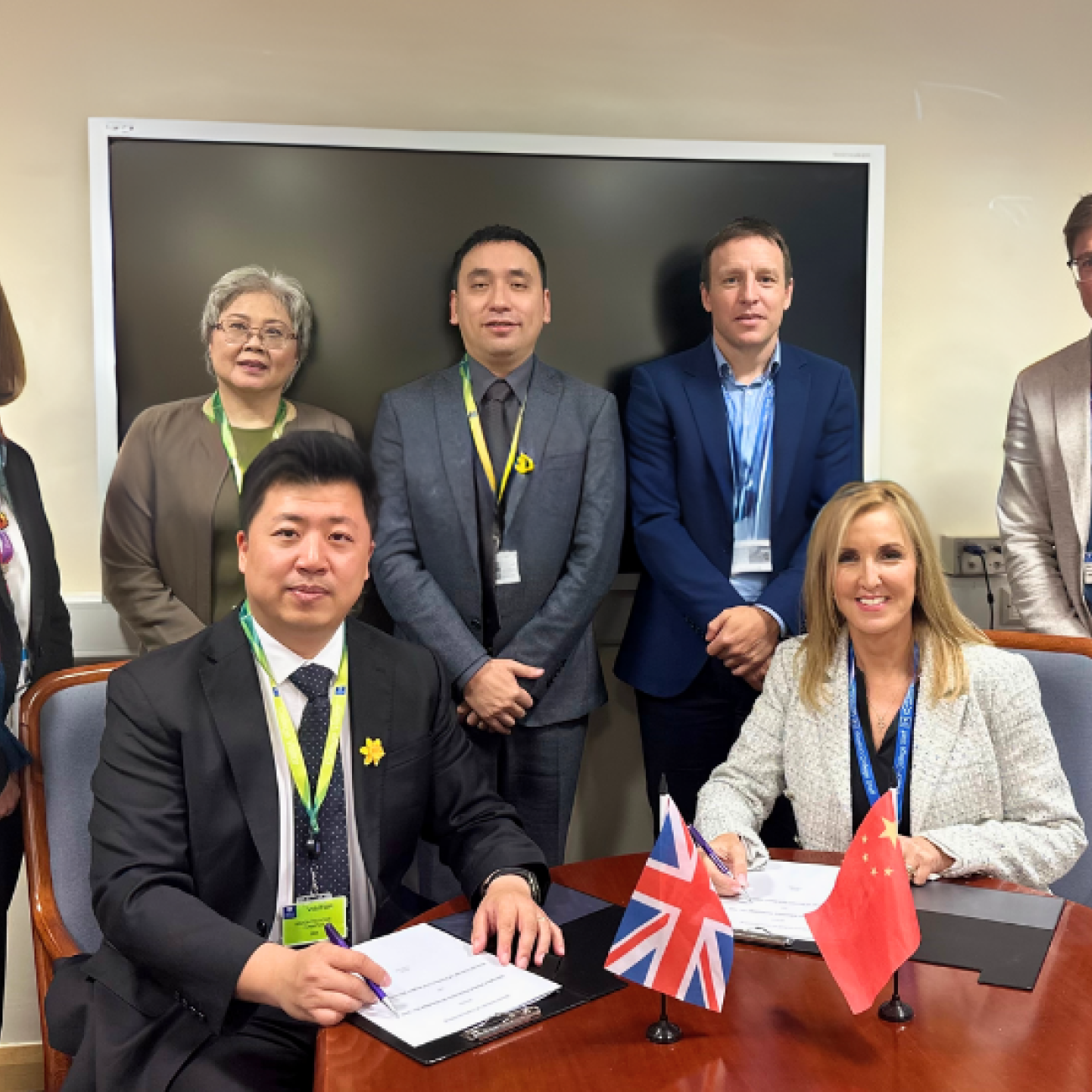 Shanghai Zhiwai Education Technology delegation, with Weston College colleagues whilst signatures are taking place