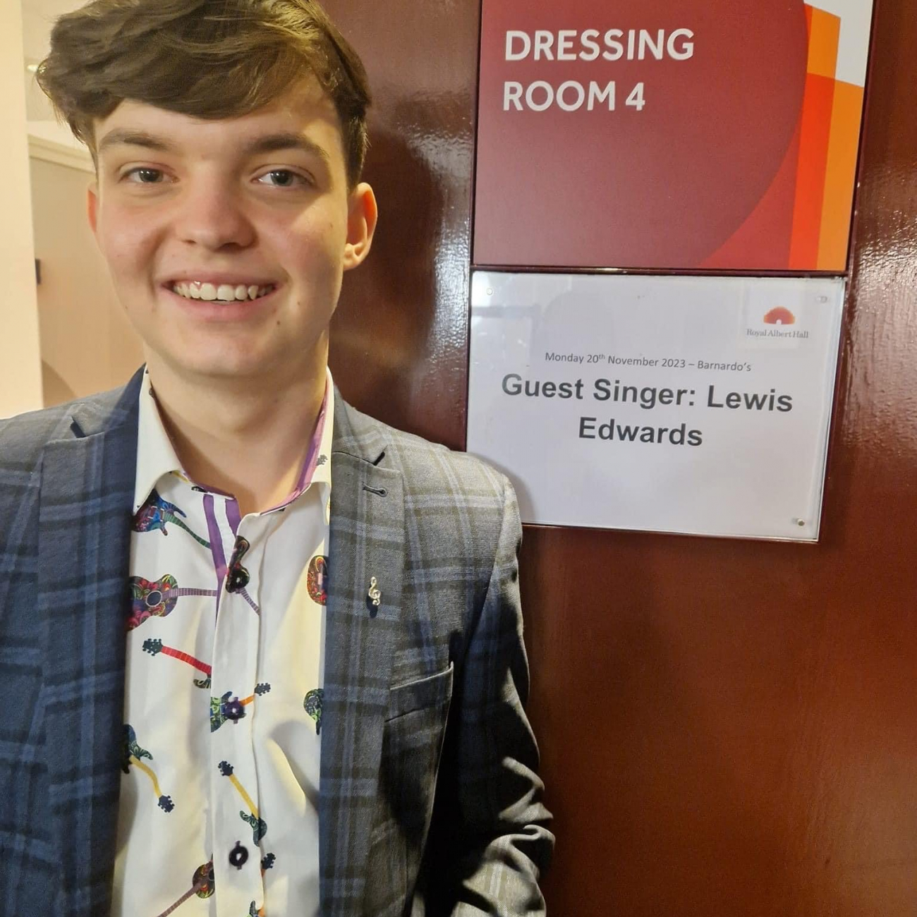 Lewis Edwards in his dressing room