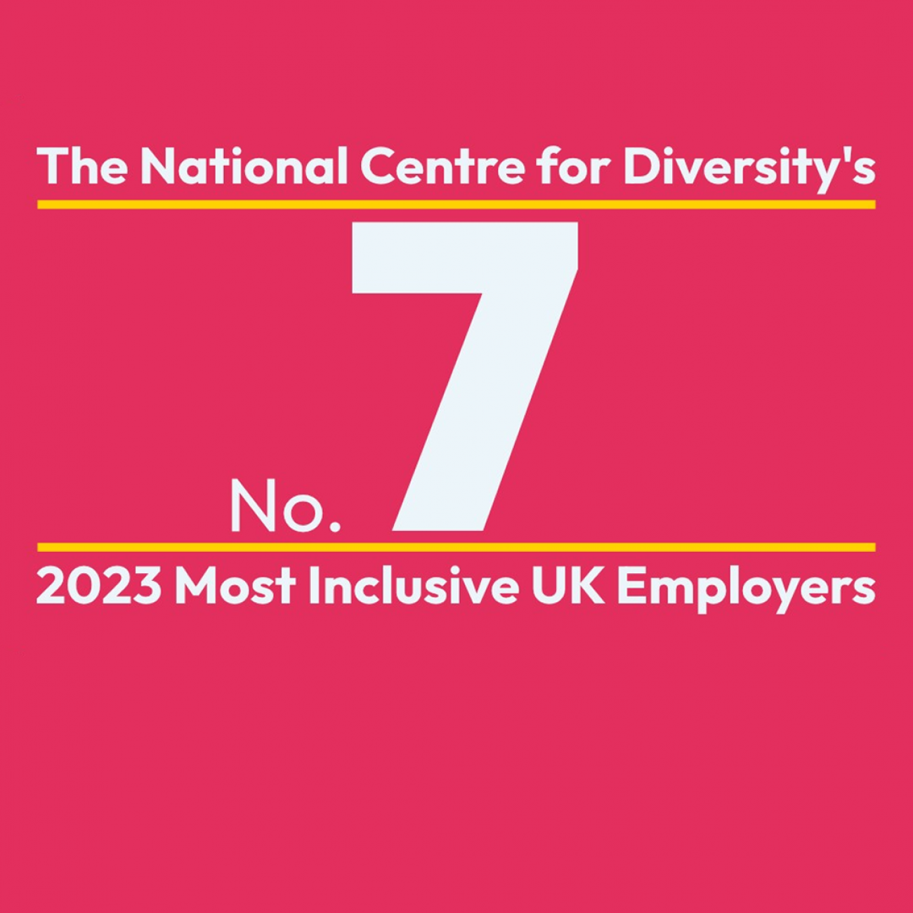 National Centre for Diversity's No.7 2023 Most Inclusive UK Employers