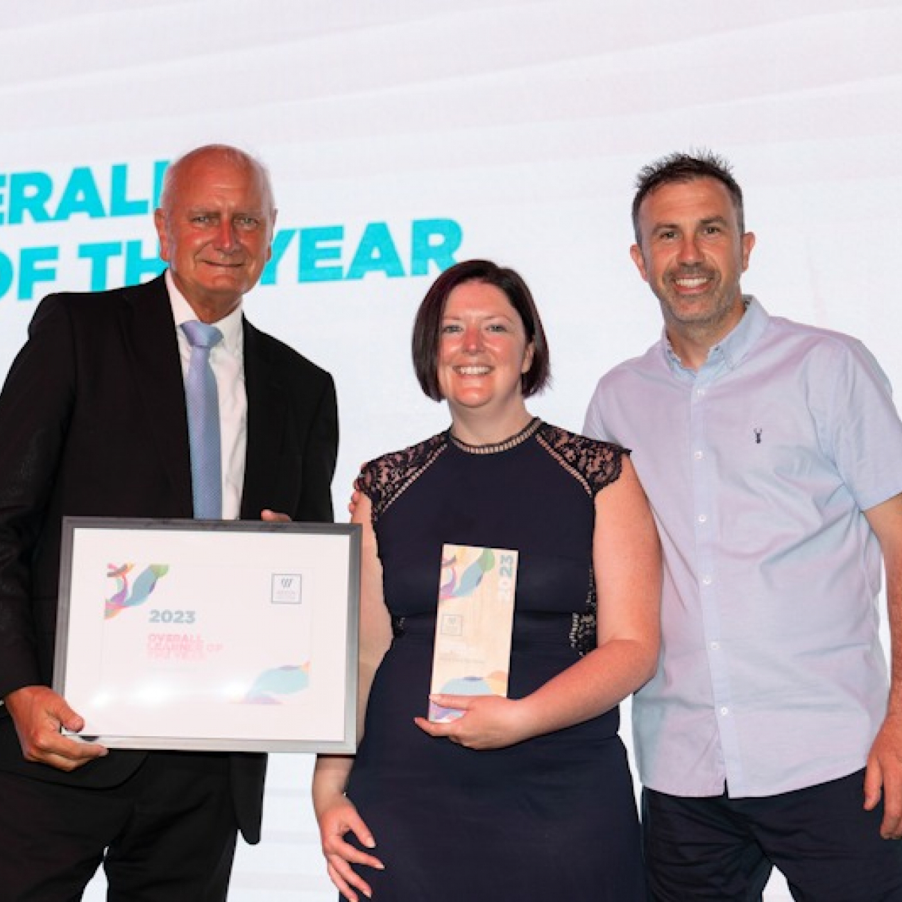 Jess being presented an award by Andrew Leighton Price