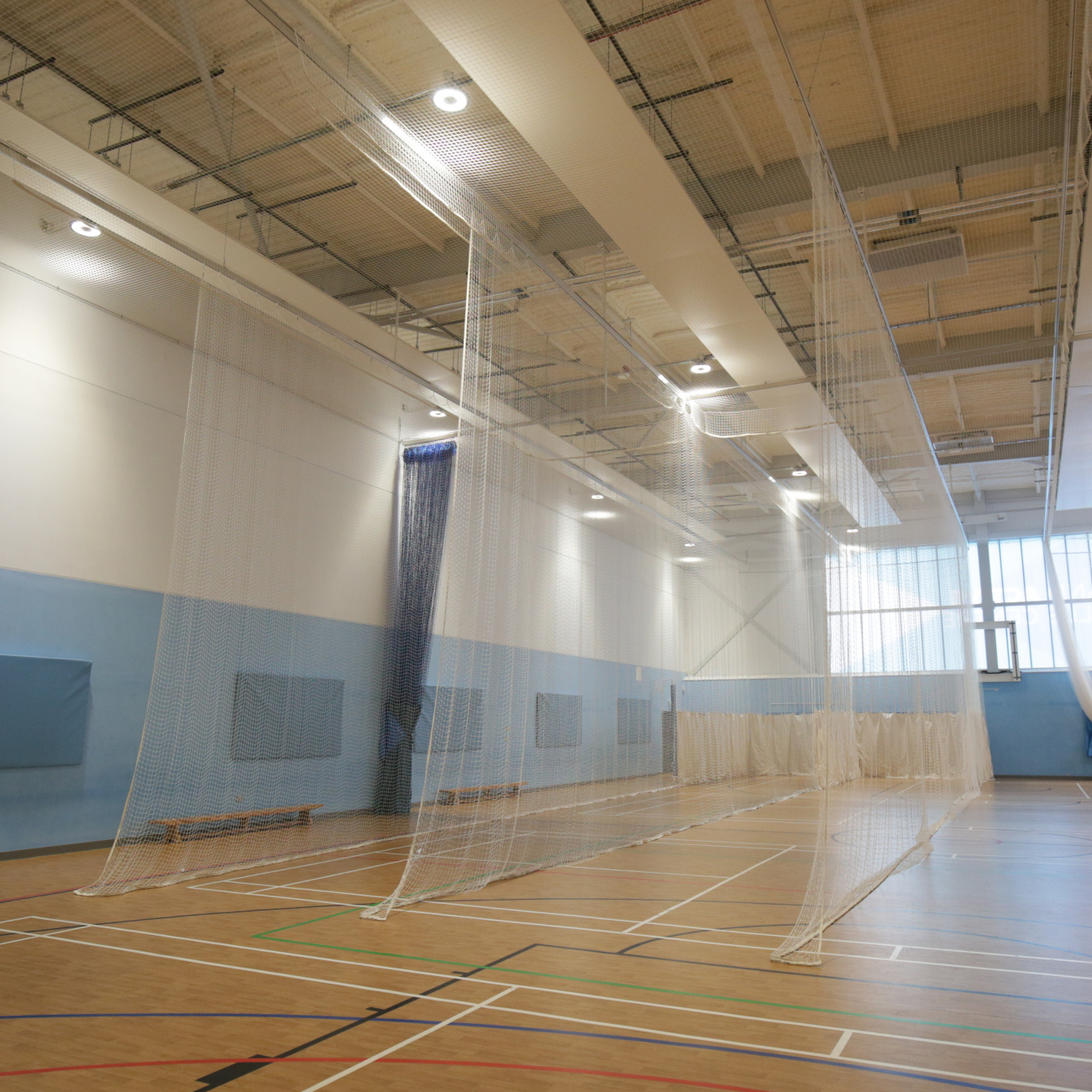 Cricket nets in the Sports Hall at Loxton