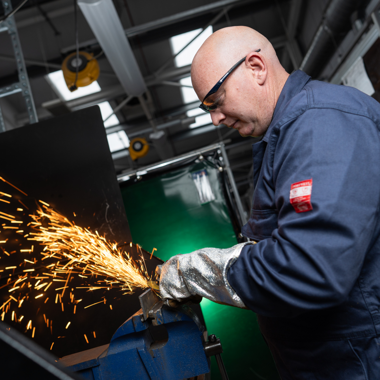 adult welding learner