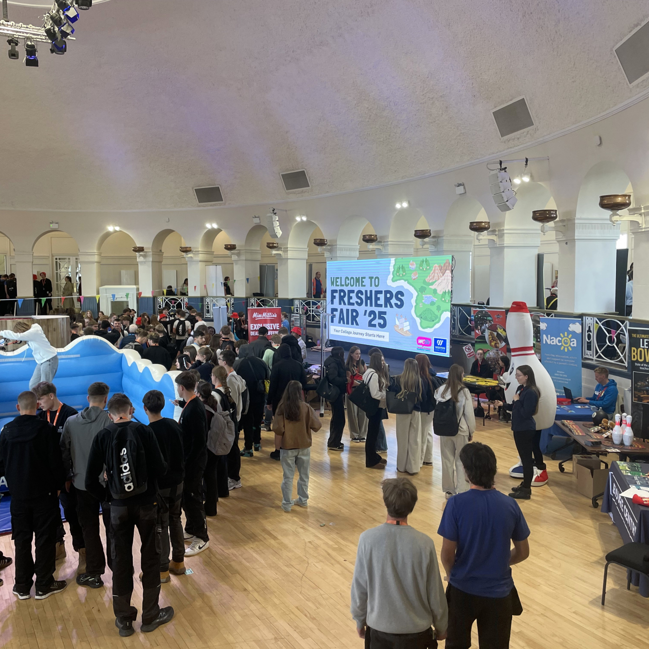 Freshers Fayre taking place in the Winter Gardens