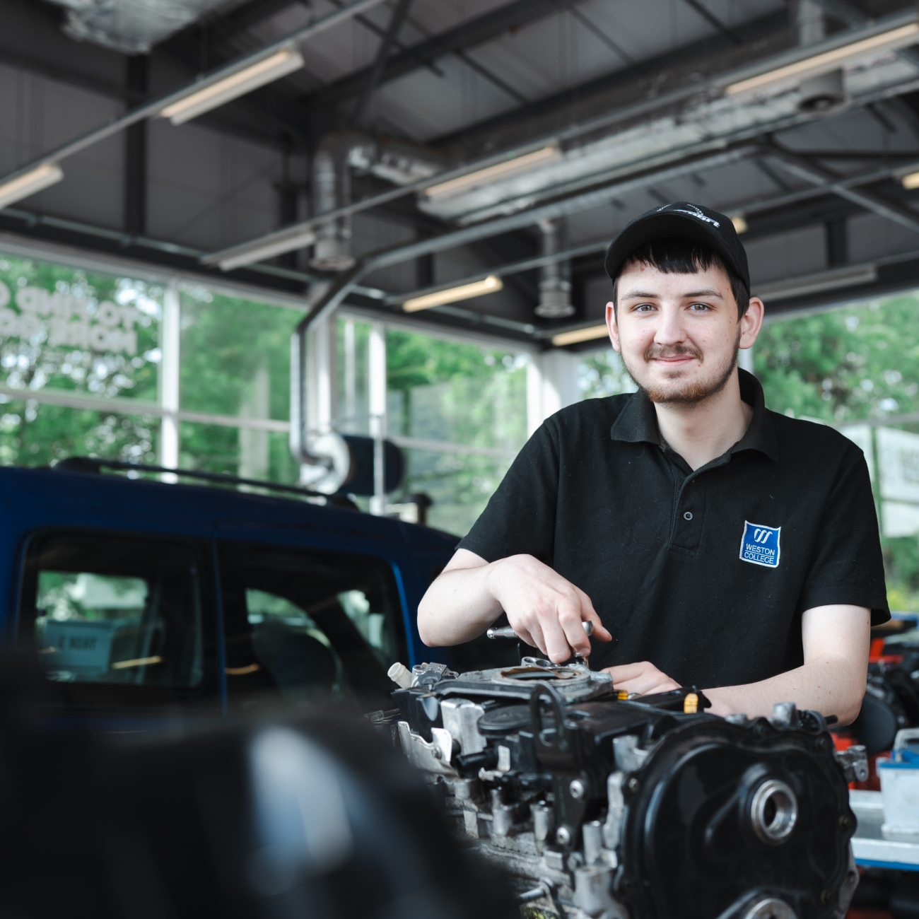 Automotive Learner Stood by Car